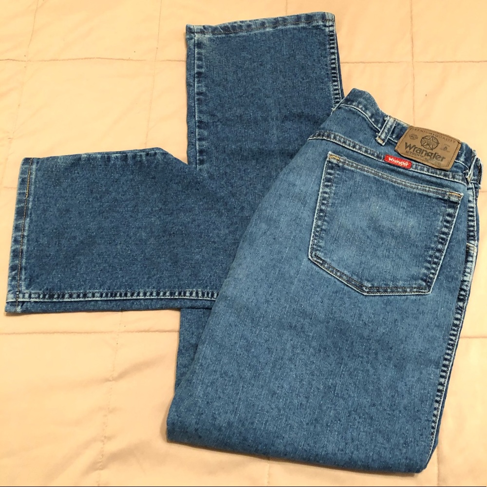 Vintage 90’s Mens Wrangler Authentic Hero Red Tag Jeans, Sz 34x32